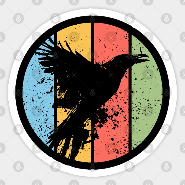 Gothic Grunge Raven Pop Art – Vintage Distressed Crow Tee Sticker by TuncGK